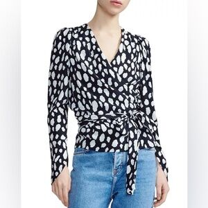 Maje Losimio Wrap Top Size 2= Size Medium